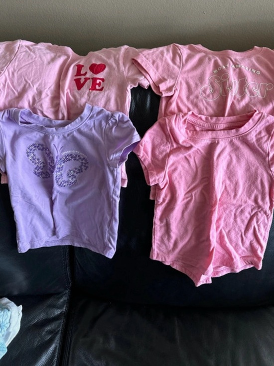 Other - Girls Pink & Lavender Tee Bundle - Butterfly & Love Graphics